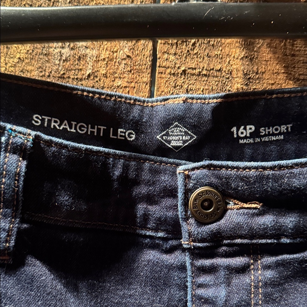 St. John's Bay Women's Straight Leg Jeans - Dark Blue